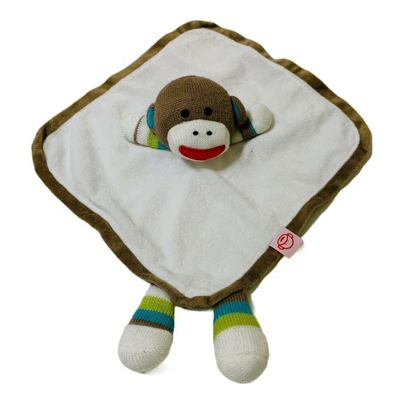 Baby Starters Other - Baby Starters Rattle Security Blanket Lovey Sock Monkey White 12" x 12" 2011